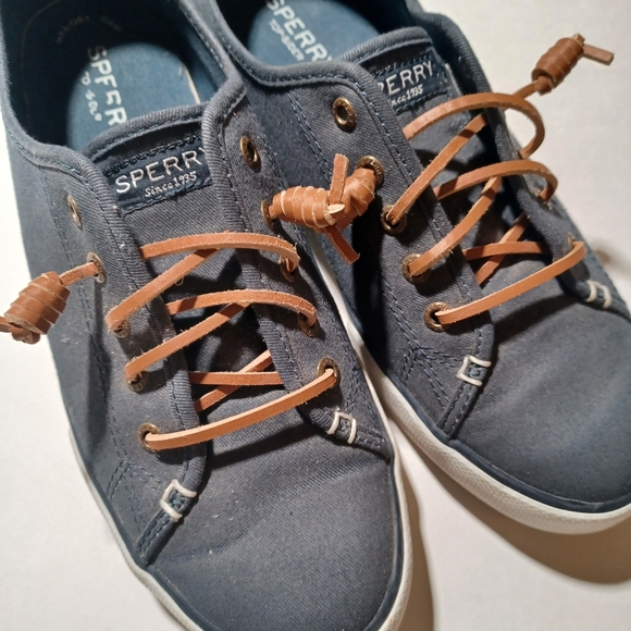Sperry Navy Canvas Sneakers - Picture 2 of 9
